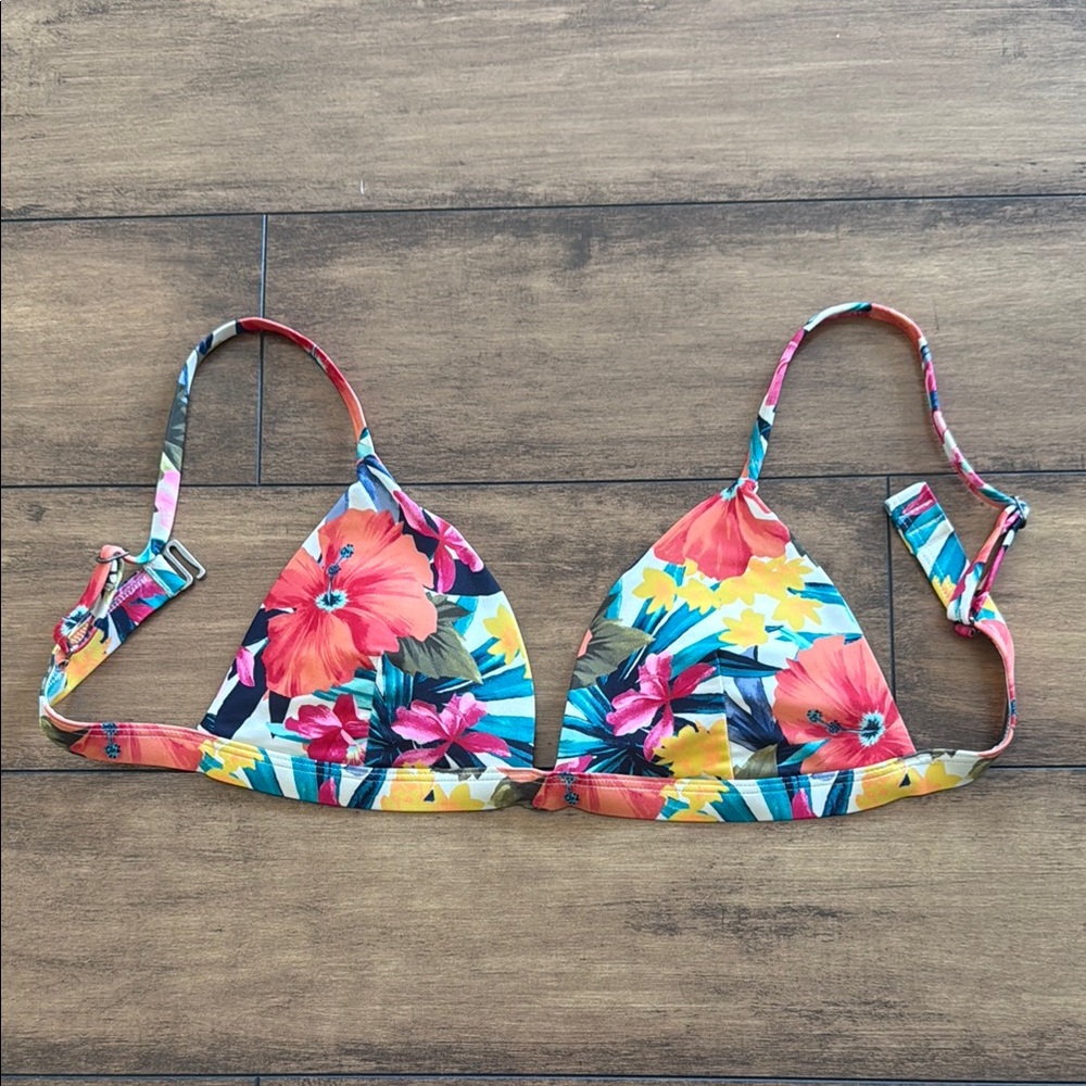 Hollister Floral Triangle Bikini Top